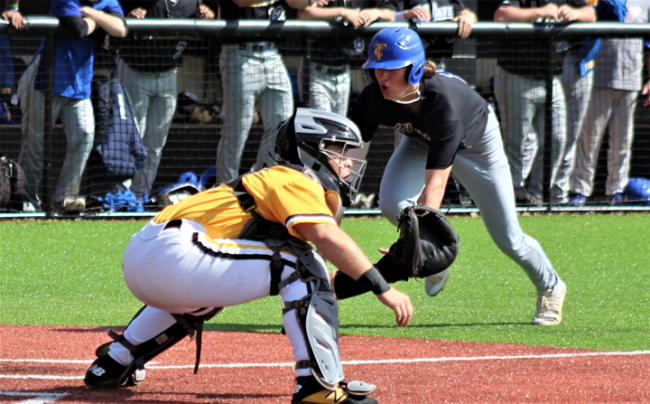 baseball catcher at home plate
